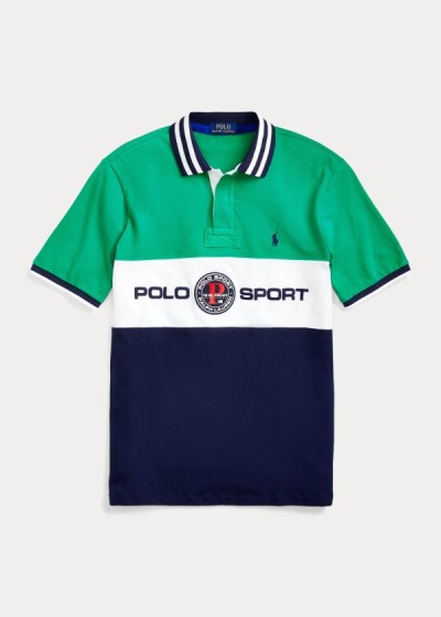 Polos Polo Ralph Lauren Hombre Verdes Multicolor - Custom Slim Fit Mesh - DROFV3749